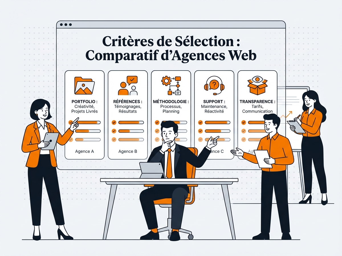 Comment choisir son agence web - portfolio, références, méthodologie, support, transparence